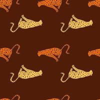 doodle cheetah seamless mönster. handritad söt leopard oändlig tapet. vilda djur bakgrund. vektor