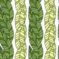einfache tropische palmblätter nahtloses muster. lineare exotische botanische textur. vektor