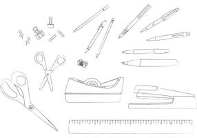 Desk Zubehör Line Drawing Vectors