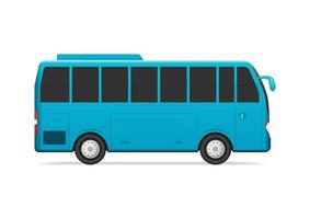 realistisk blå buss sidovy vektor