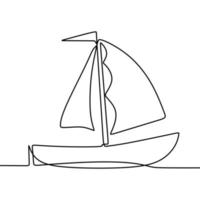 durchgehende Linienzeichnung auf dem Boot vektor