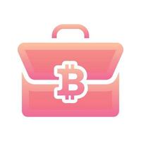 Koffer-Bitcoin-Logo-Gradienten-Design-Vorlagen-Icon-Element vektor