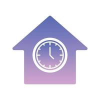 Uhr Home-Logo-Farbverlauf-Design-Vorlage-Icon-Element vektor