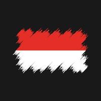 indonesien eller monaco flaggborste. National flagga vektor