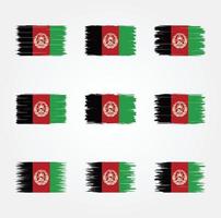 afghanistan flag pinselsammlung vektor