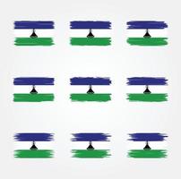 lesotho flaggborste. National flagga vektor