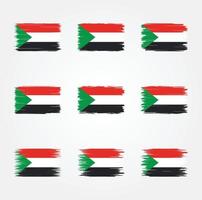 samling av sudan flaggborste vektor