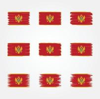 Pinsel für die montenegro-Flagge. Nationalflagge vektor