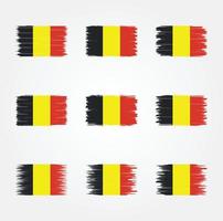 Pinselsammlung mit belgischer Flagge vektor