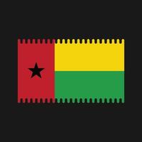 Flaggenvektor von Guinea-Bissau. Nationalflagge vektor