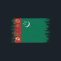 turkmenistan flaggborste. National flagga vektor