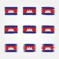 kambodscha flag pinsel. Nationalflagge vektor