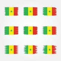 Senegal-Flagge-Pinsel-Sammlung vektor