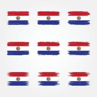 paraguays flagga borste samling vektor