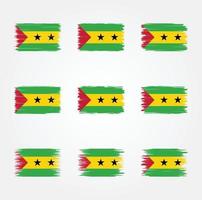 sao Tome och Principe flaggborste. National flagga vektor