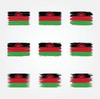 malawis flaggborste. National flagga vektor