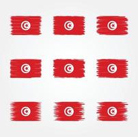 Bürste mit tunesischer Flagge. Nationalflagge vektor