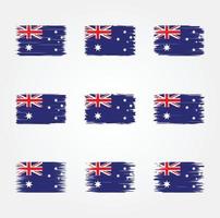 Pinselsammlung mit australischer Flagge vektor