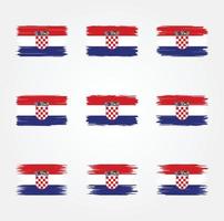 kroatisk flaggborste. National flagga vektor