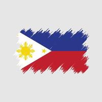 Filippinernas flagga borste. National flagga vektor