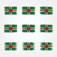 dominica flaggborste. National flagga vektor