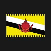 Brunei-Flaggenvektor. Nationalflagge vektor