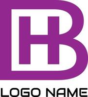 bh, hb initial, monogram logotypdesign vektor