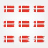 danmark flag pensel samling vektor