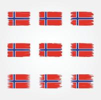 Norwegen-Flagge-Pinsel-Sammlung vektor