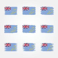 tuvalu flag pinselsammlung vektor