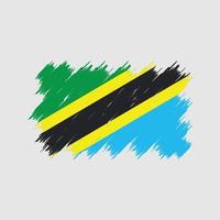 tanzania flaggborste. National flagga vektor