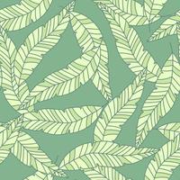 lineare tropische palmblätter nahtloses muster. exotische botanische textur. vektor