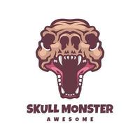 Illustrationsvektorgrafik des Schädelmonsters, gut für Logodesign vektor