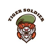 Illustrationsvektorgrafik des Tigersoldaten, gut für Logodesign vektor