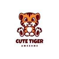 Illustrationsvektorgrafik des netten Tigers, gut für Logodesign vektor
