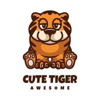 illustration vektorgrafik av söt tiger, bra för logotypdesign vektor