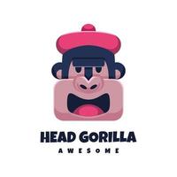 illustration vektorgrafik av huvudgorilla, bra för logotypdesign vektor