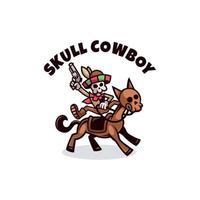 Illustrationsvektorgrafik des Schädel-Cowboys, gut für Logo-Design vektor