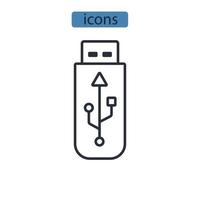 usb-ikoner symbol vektorelement för infographic webben vektor