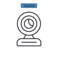 Webcam-Symbole symbolisieren Vektorelemente für das Infografik-Web vektor