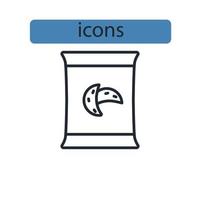 Snack-Symbole symbolen Vektorelemente für das Infografik-Web vektor
