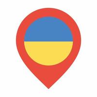 ukrainska flaggan plats ikon platt stil vektor