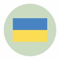 ukrainska flaggikonen rund platt stil vektor