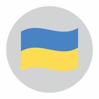 ukrainische flagge fliegende symbol runden flachen stil vektor