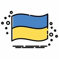 ukrainische flagge weht im mbe-stil... vektor