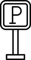 Symbol für die Umrisse des Parkschilds vektor