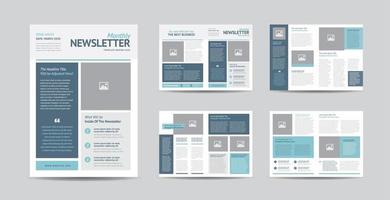 Business-Newsletter-Design oder Journal-Design oder Monats- oder Jahresbericht-Design vektor