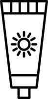 Symbol für die Umrisse von Sonnenschutzmitteln vektor