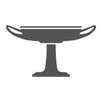 griechische Cup-Silhouette. antike Amphore kylix. Glyph-Illustration. Tonkeramik-Steingut für Wasser und Wein. Vektor. vektor