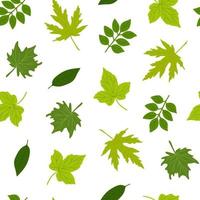 gröna blad sömlösa mönster, enkel vektor minimalistisk koncept platt stilillustration, handritad naturlig blomprydnad för inbjudningar, textil, presentpapper, höstlovsdekor